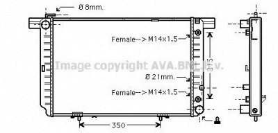 AVA QUALITY COOLING ms2145 -  Радиатор, охлаждение двигателя